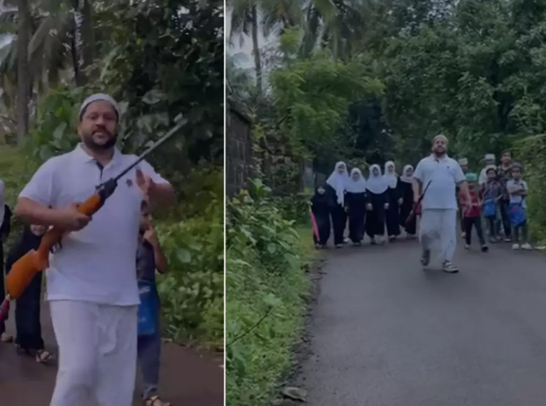 തെരുവ് നായ ശല്യം; മദ്രസ വിദ്യാര്ത്ഥികള്ക്ക് എയര്ഗണുമായി സംരക്ഷണമൊരുക്കി രക്ഷിതാവ്